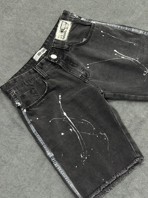 BERMUDA BROW JEANS JOGADOR - PRETA/BRANCA