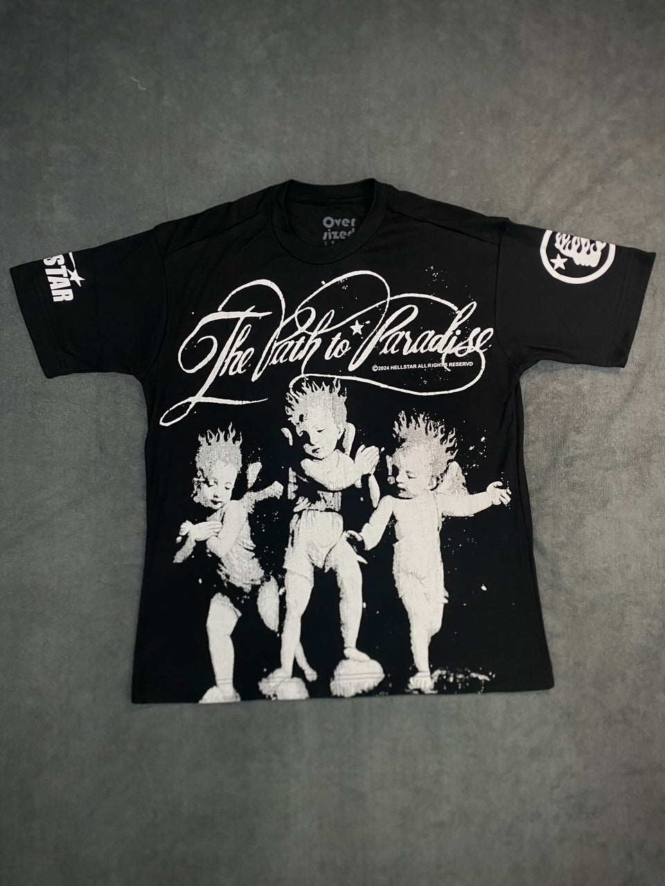 CAMISETA OVERSIZED TREE ANGELS - PRETA