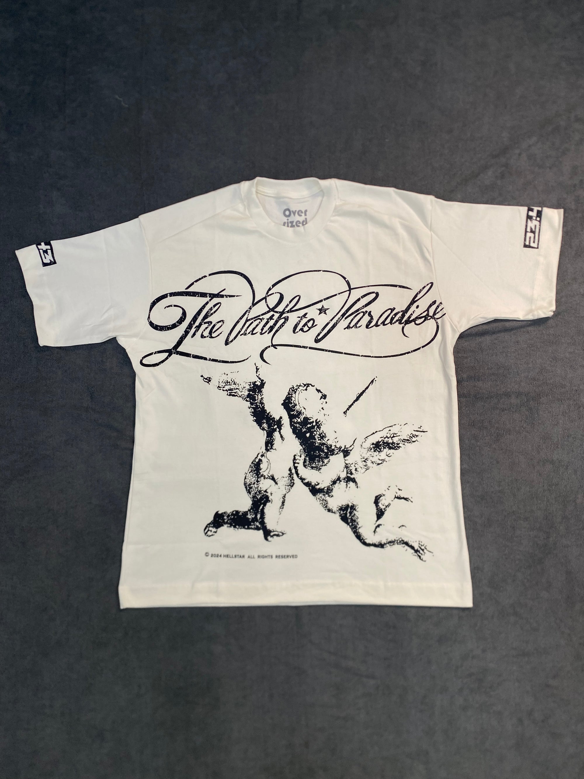 CAMISETA OVERSIZED HELLSTAR TWO ANGELS - BRANCA