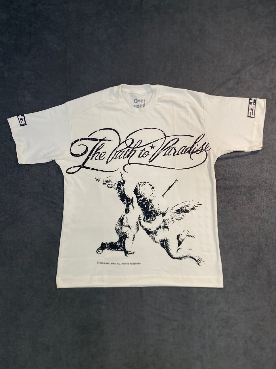 CAMISETA OVERSIZED HELLSTAR TWO ANGELS - BRANCA