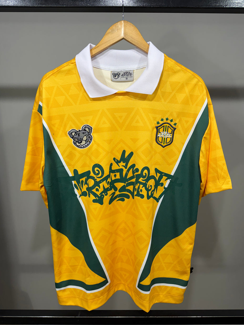 Camisa Polo Recortada over brasil TS - Amarela