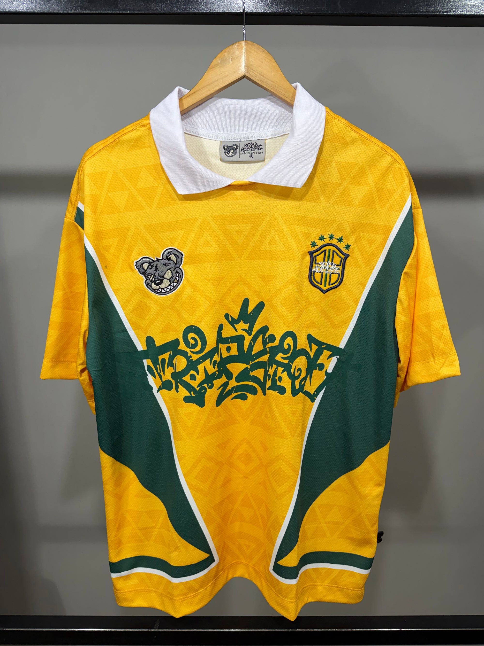 Camisa Polo Recortada over brasil TS - Amarela