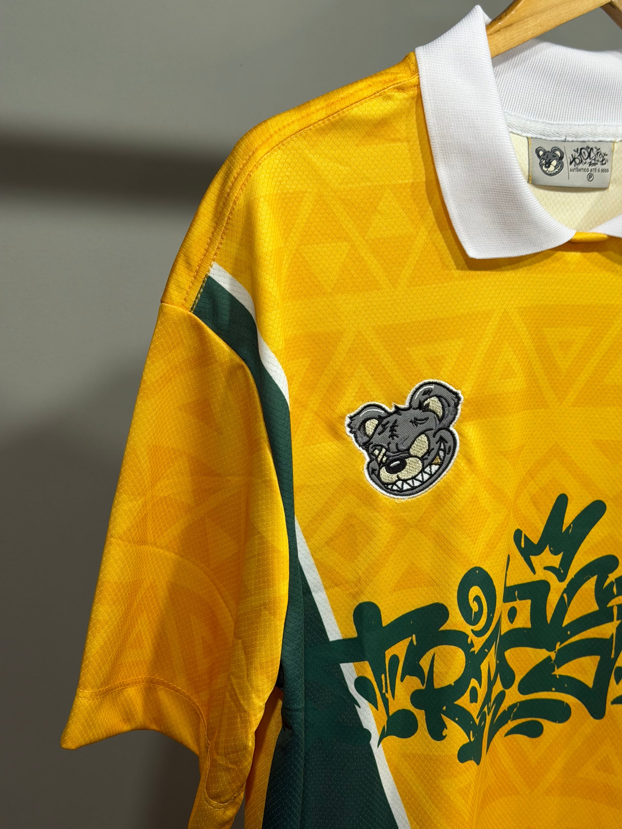 Camisa Polo Recortada over brasil TS - Amarela