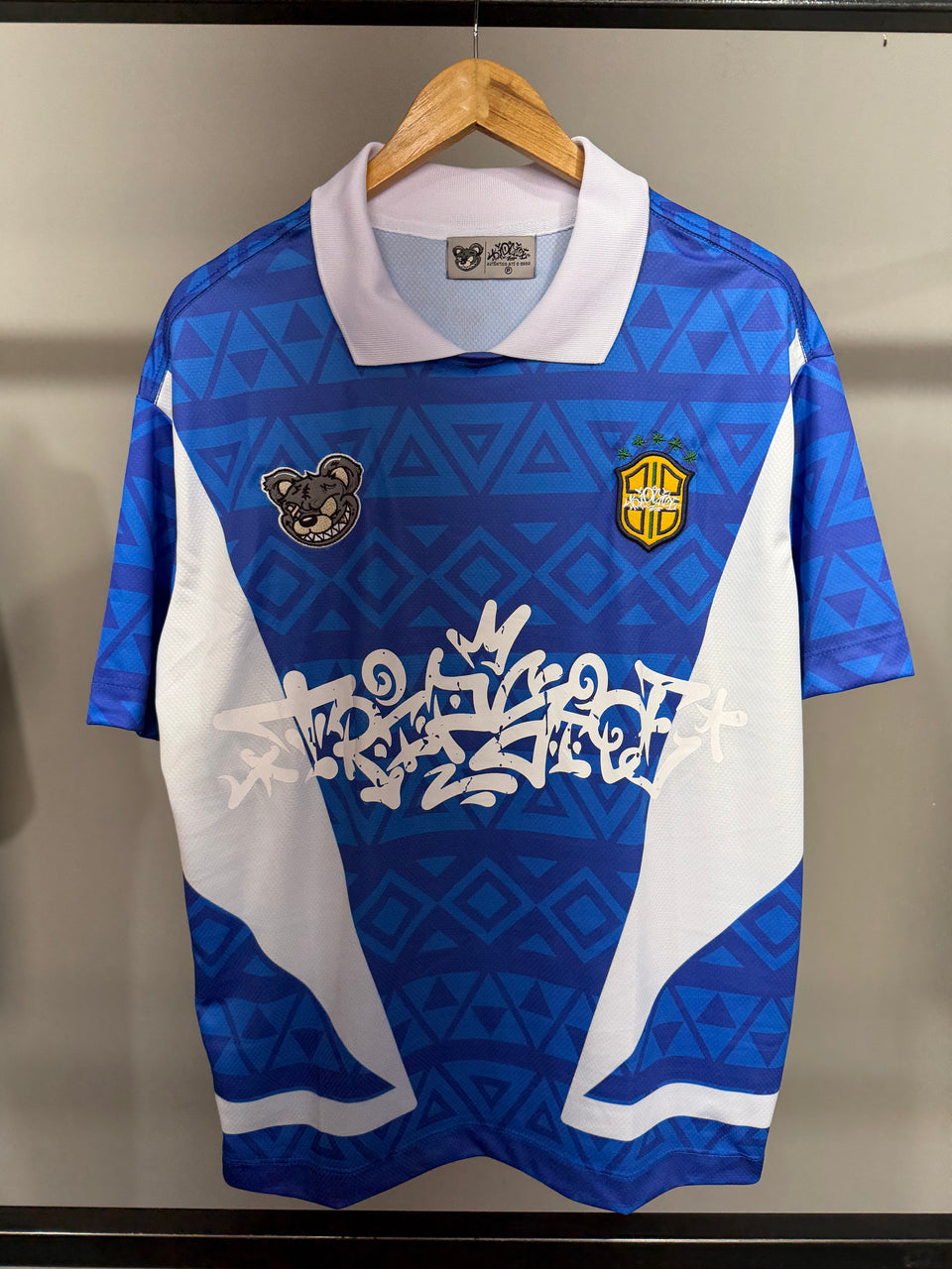 Camisa Polo Recortada over brasil TS - Azul