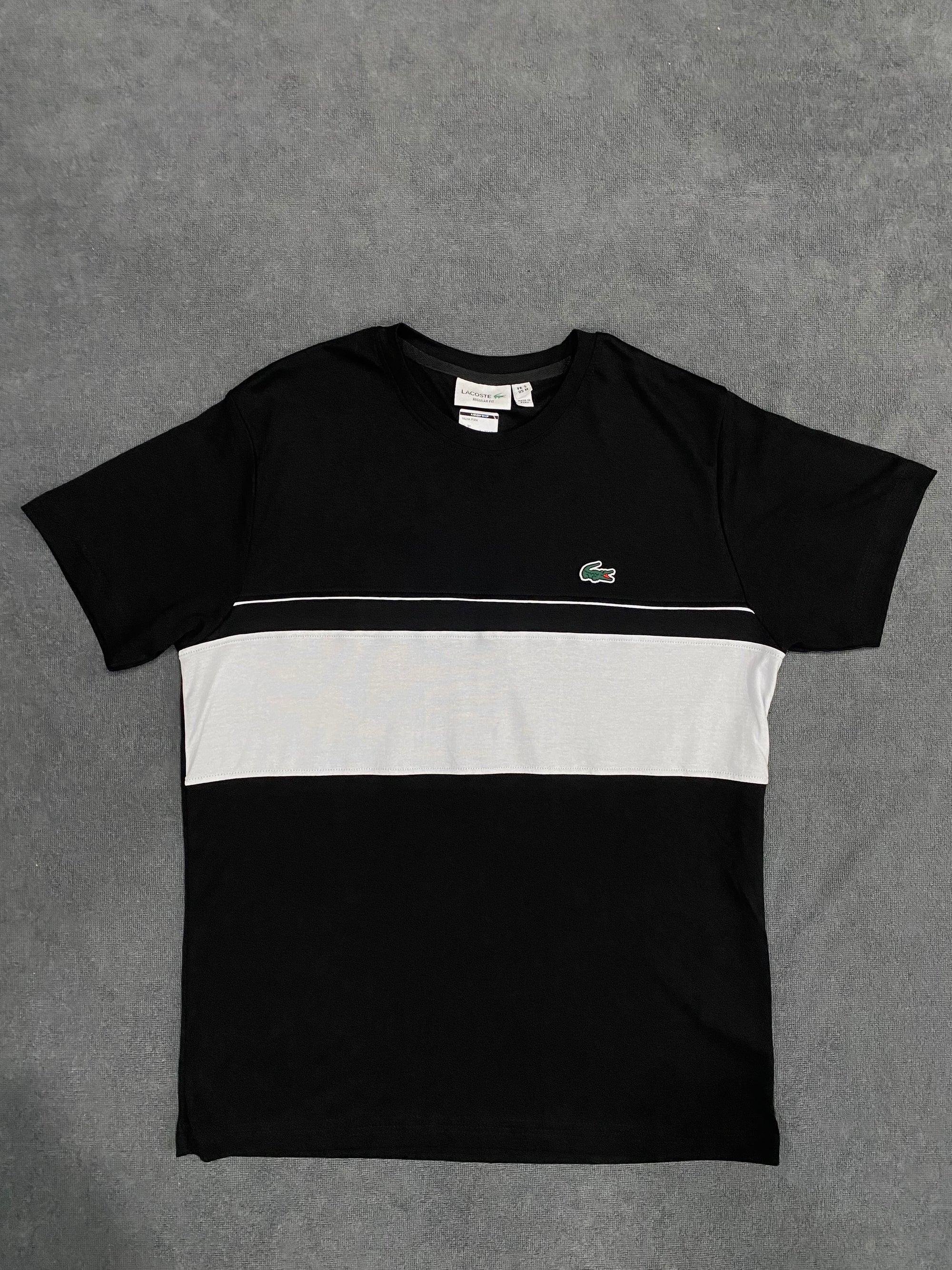CAMISETA MALHA PIMA LCST - PRETO/BRANCO