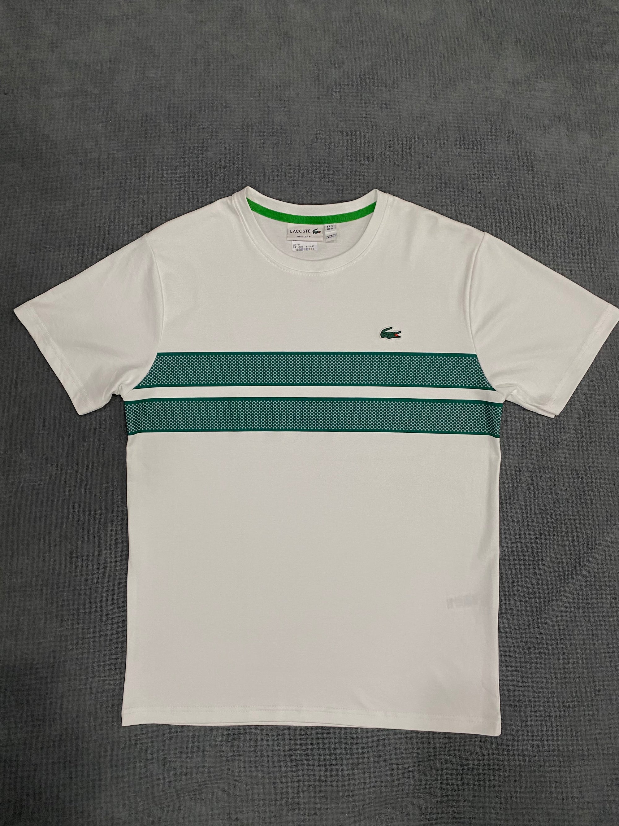CAMISETA MALHA PIMA LCST - BRANCA/VERDE
