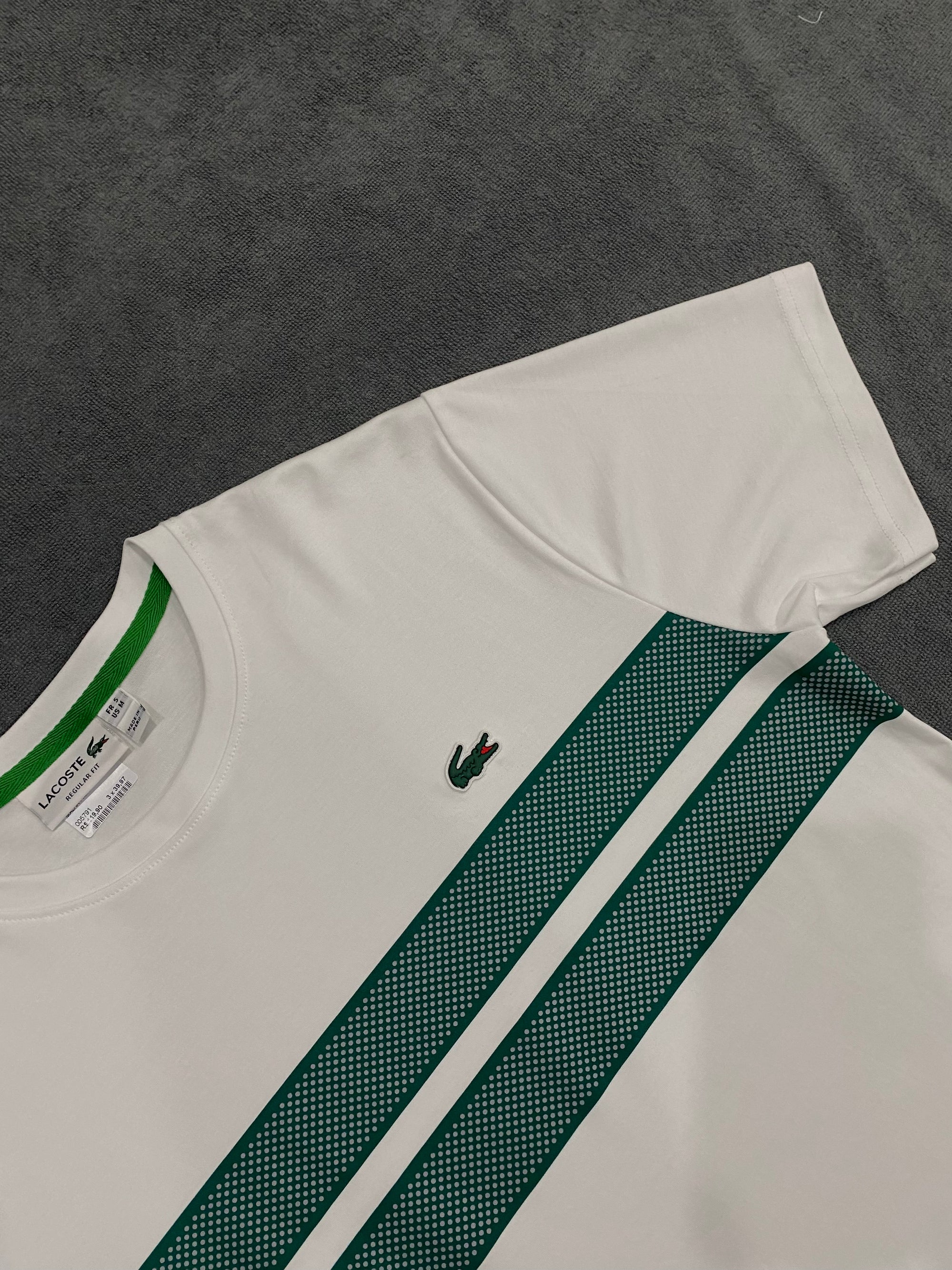 CAMISETA MALHA PIMA LCST - BRANCA/VERDE