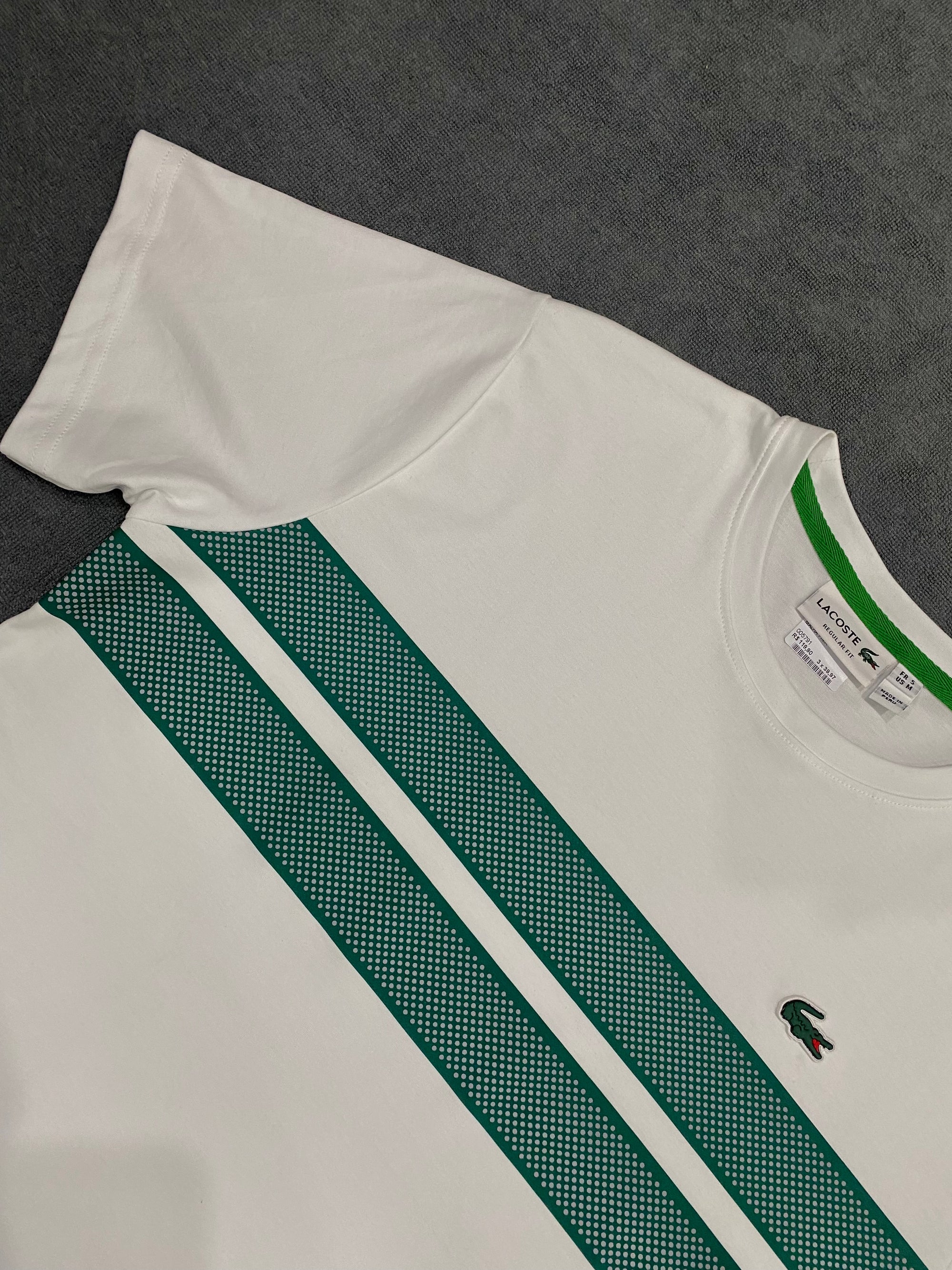 CAMISETA MALHA PIMA LCST - BRANCA/VERDE