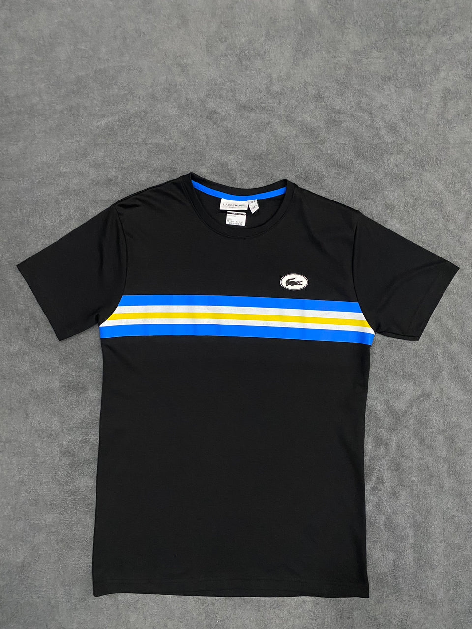 CAMISETA MALHA PIMA LCST - PRETA/AZUL