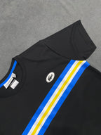 CAMISETA MALHA PIMA LCST - PRETA/AZUL