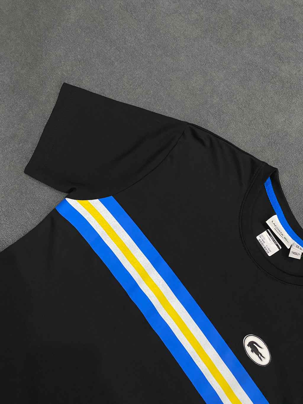 CAMISETA MALHA PIMA LCST - PRETA/AZUL