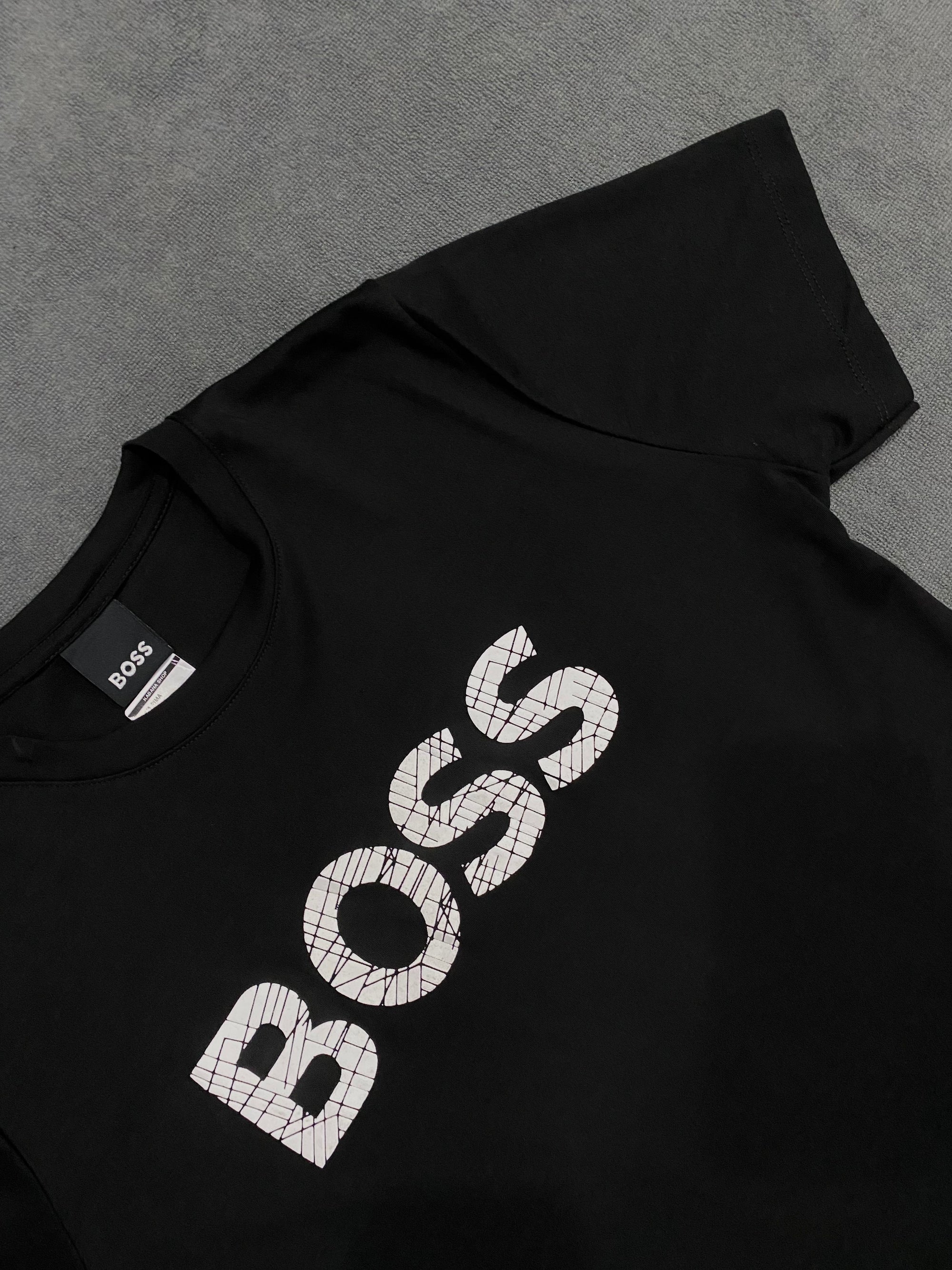 CAMISETA MALHA PIMA BOSS - PRETA
