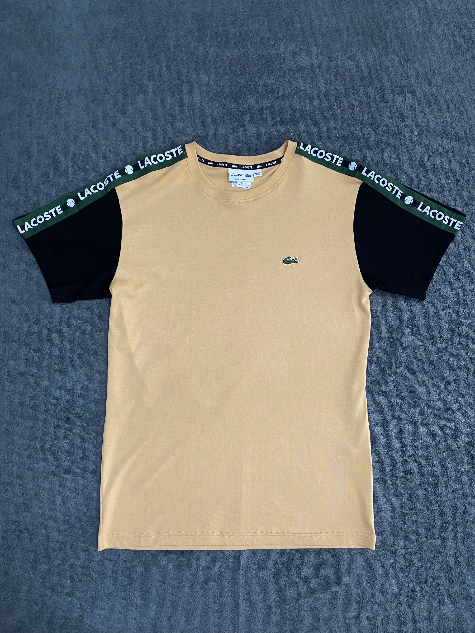 CAMISETA MALHA PIMA LCST - BEGE/PRETA