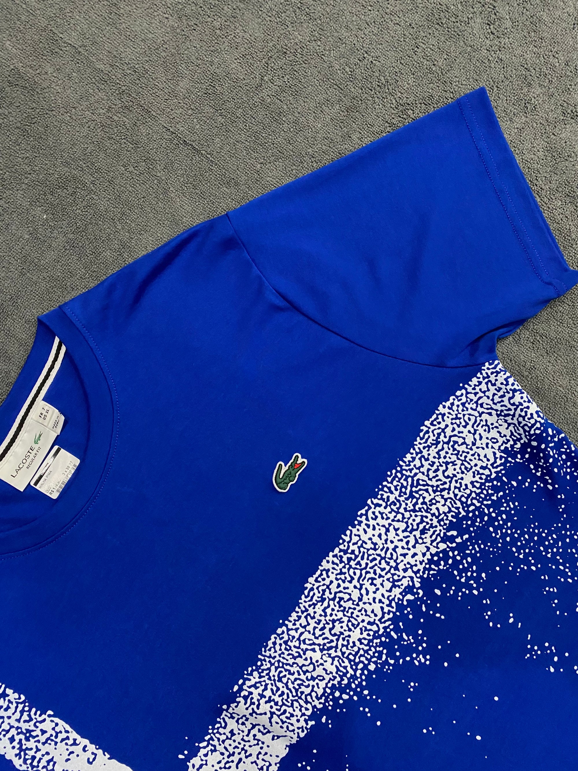 CAMISETA MALHA PIMA LCST - AZUL/BRANCO