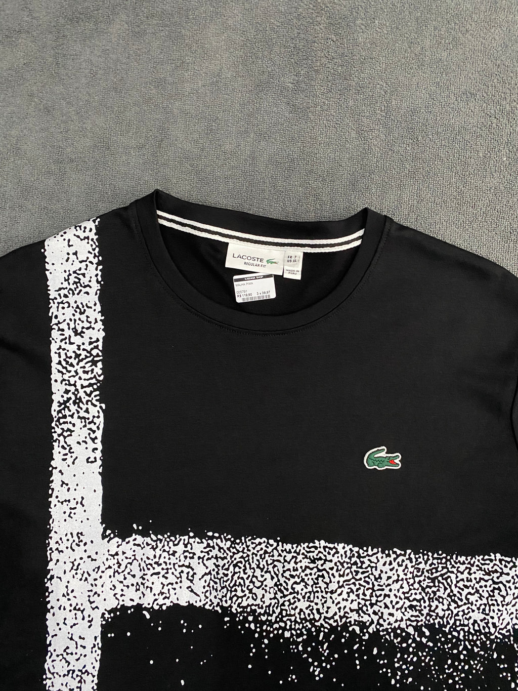CAMISETA MALHA PIMA LCST - PRETA/BRANCA