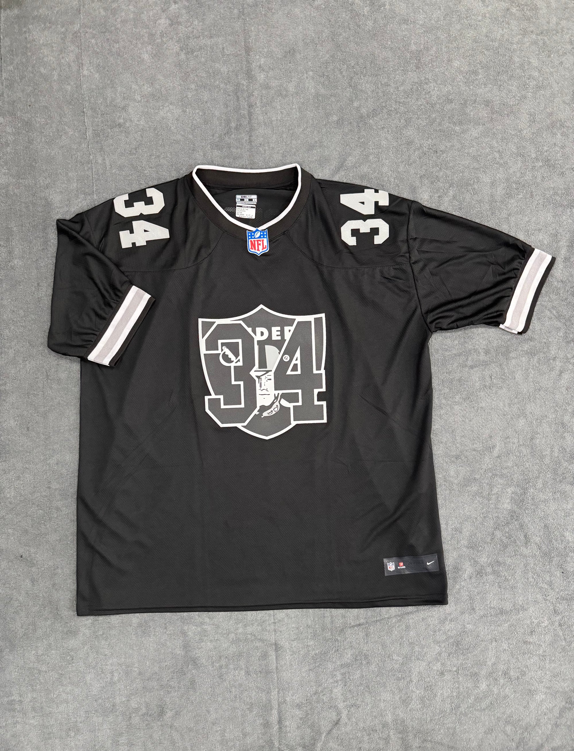 CAMISETA FUTEBOL AMERICANO RAIDERS 34 - PRETA