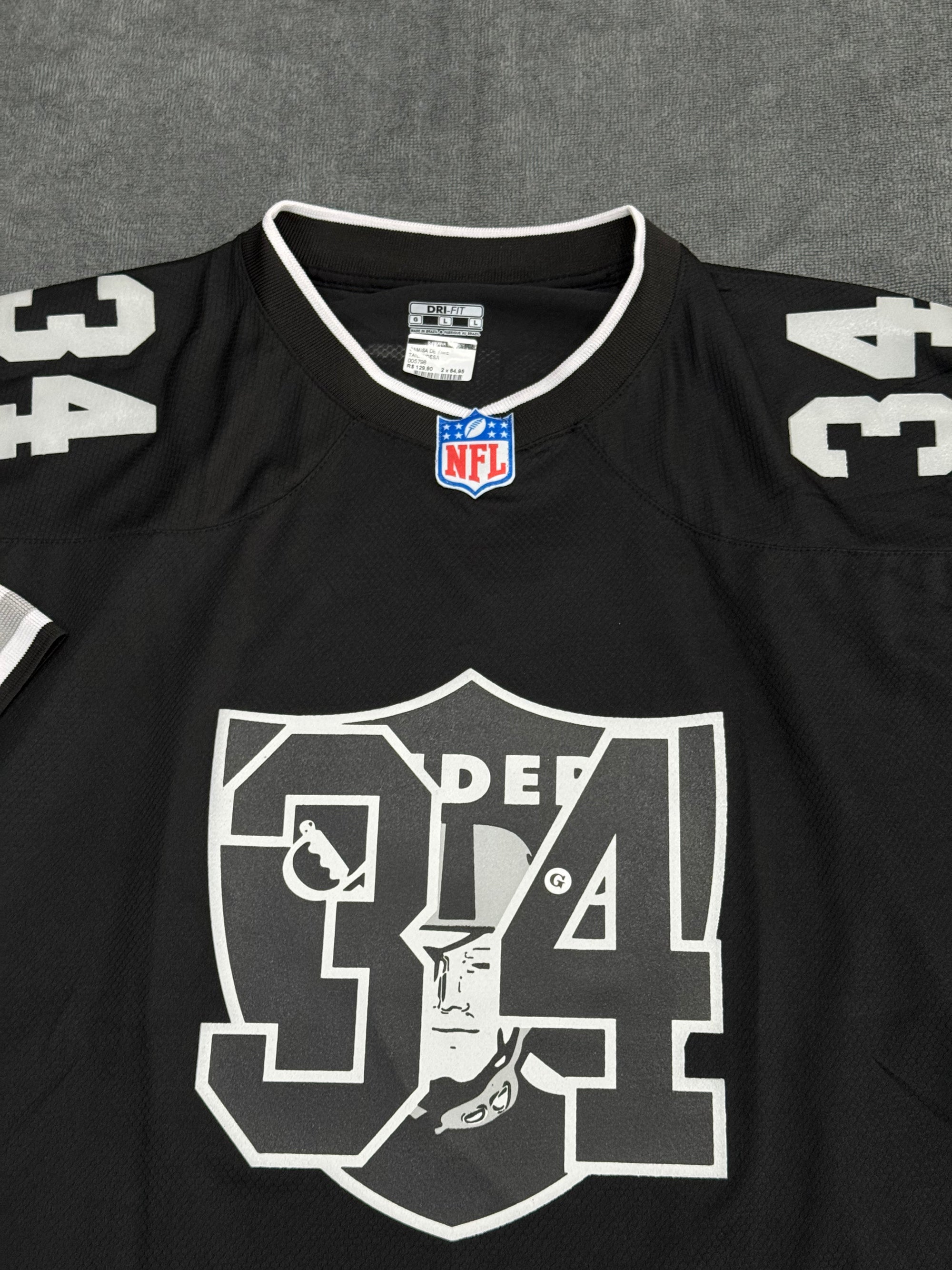 CAMISETA FUTEBOL AMERICANO RAIDERS 34 - PRETA