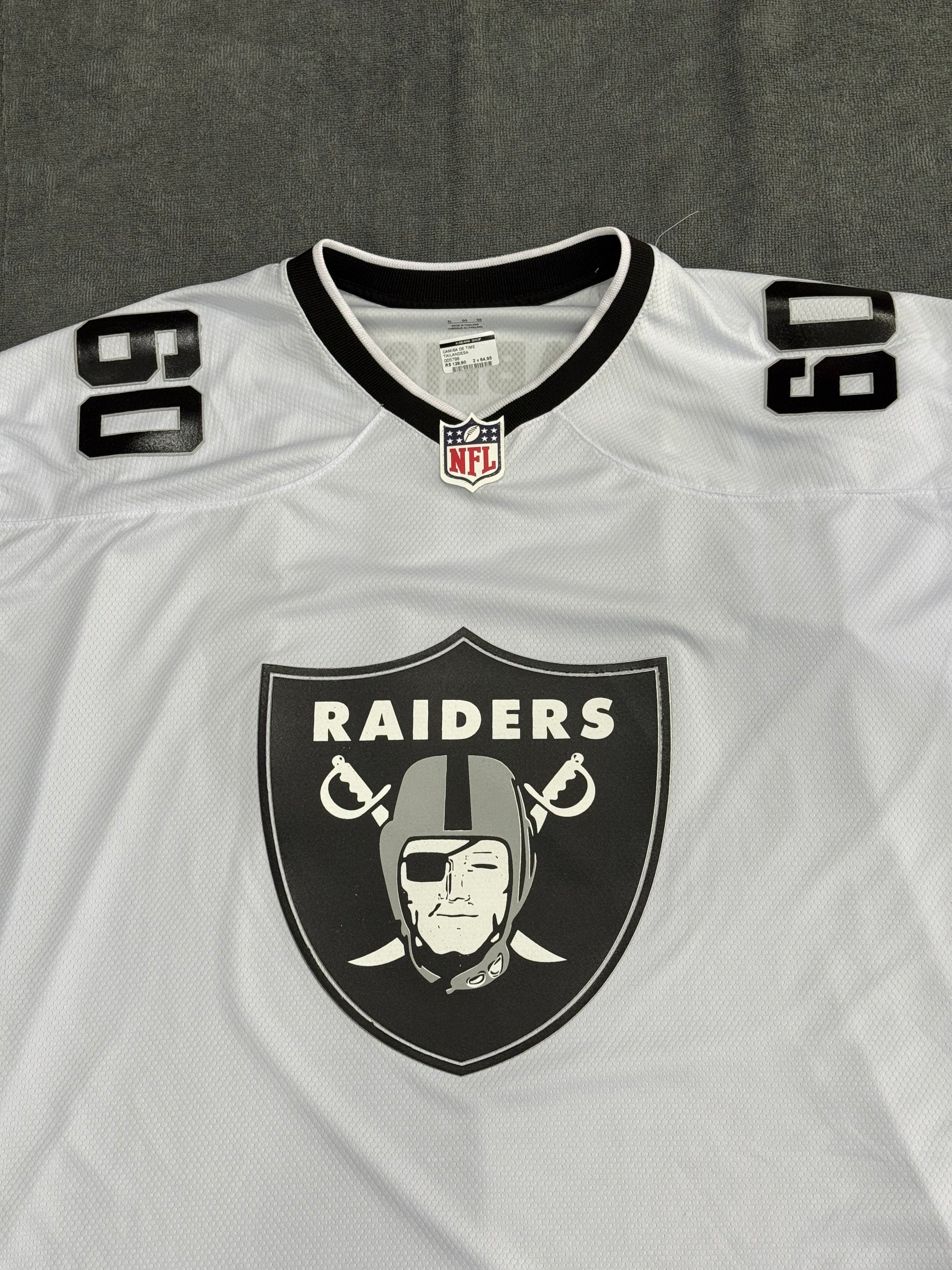 CAMISETA FUTEBOL AMERICANO RAIDERS - BRANCA