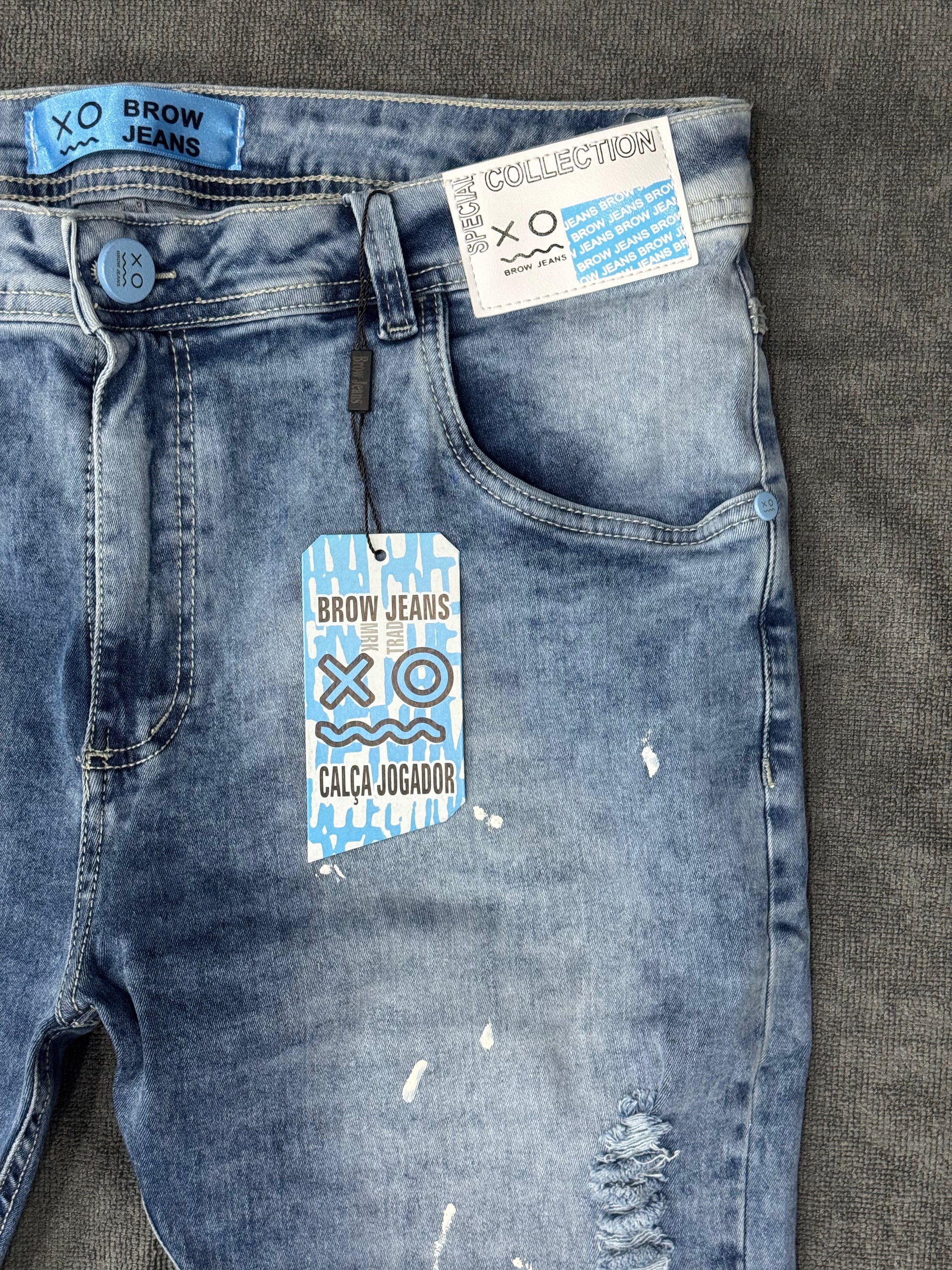 CALÇA BROW JEANS JOGADOR - AZUL