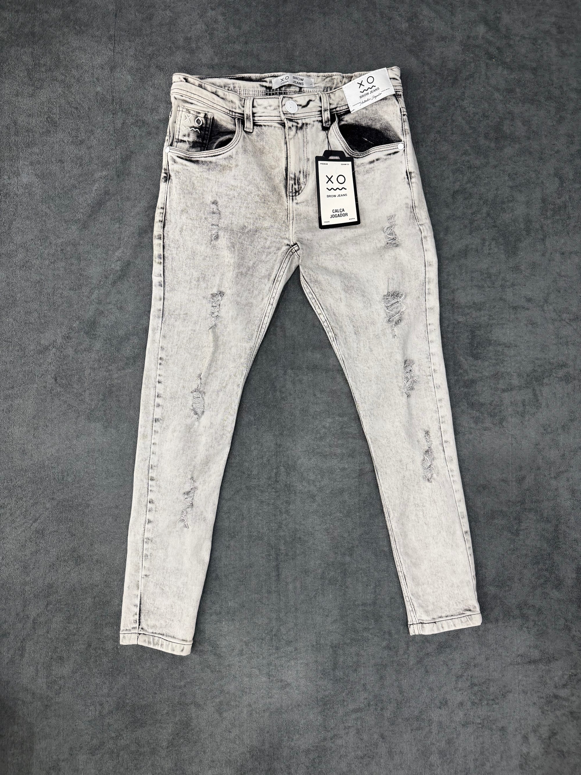 CALÇA BROW JEANS JOGADOR - CINZA