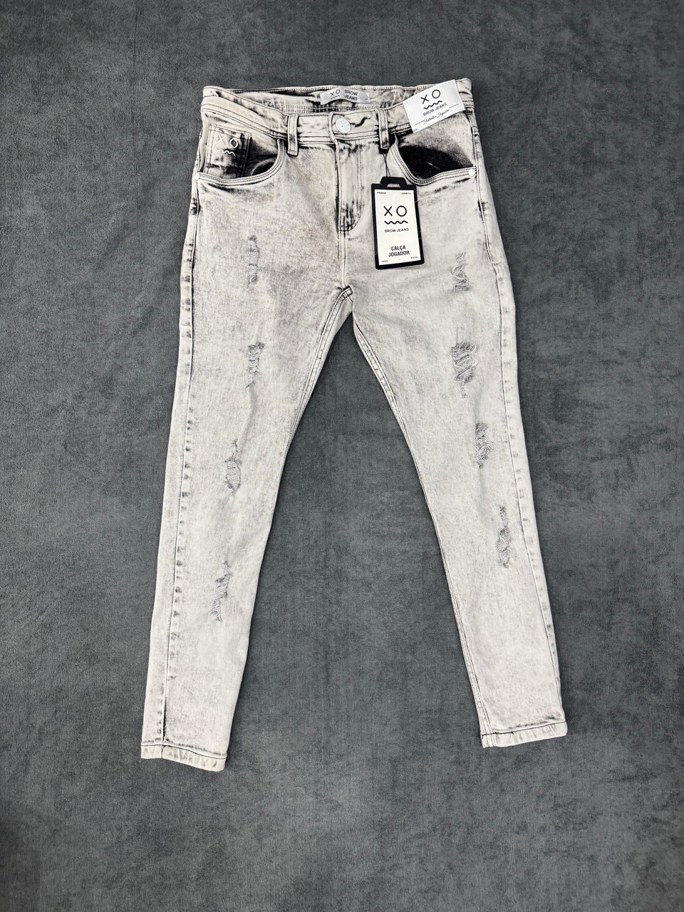 CALÇA BROW JEANS JOGADOR - CINZA