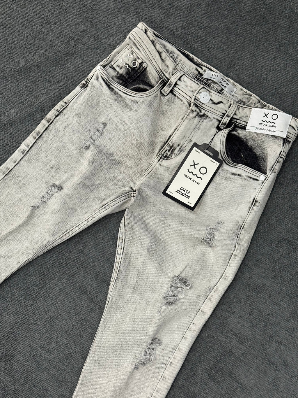 CALÇA BROW JEANS JOGADOR - CINZA