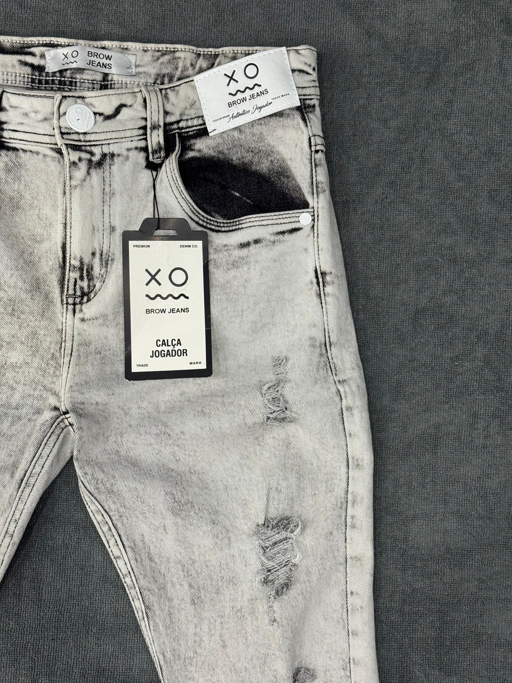 CALÇA BROW JEANS JOGADOR - CINZA