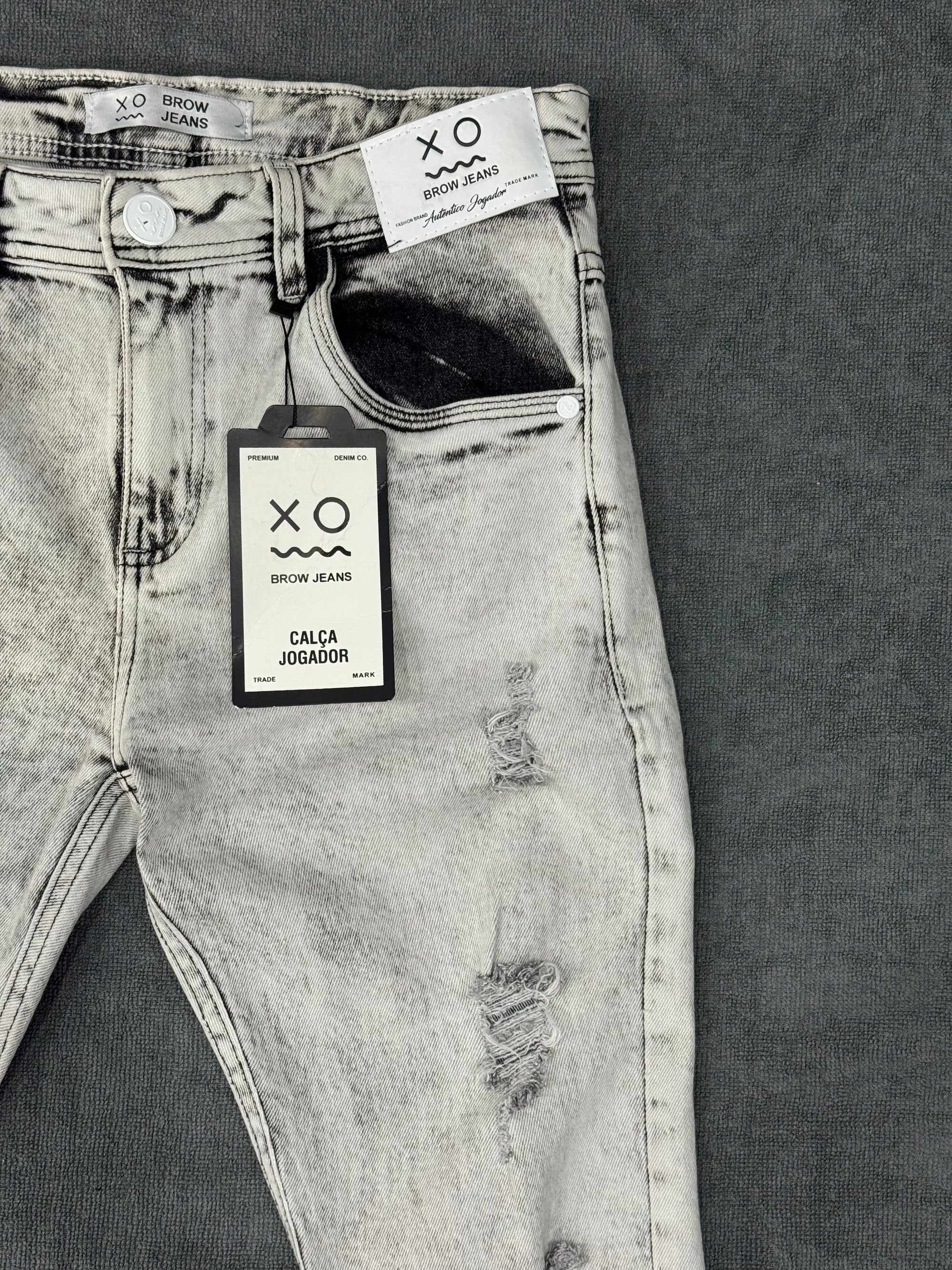 CALÇA BROW JEANS JOGADOR - CINZA