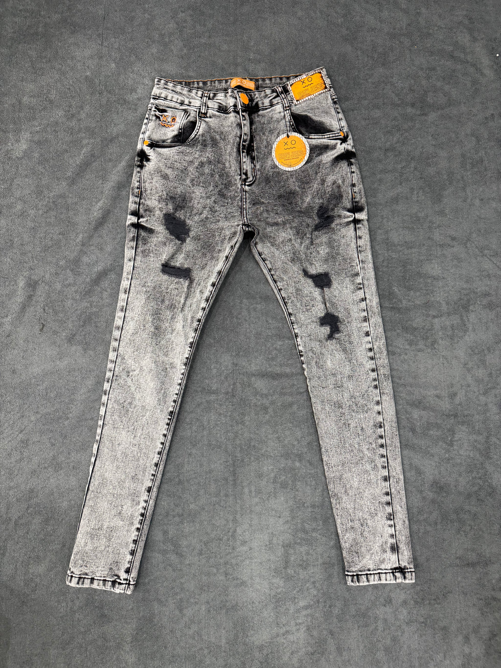 CALÇA BROW JEANS JOGADOR - CINZA/PRETO