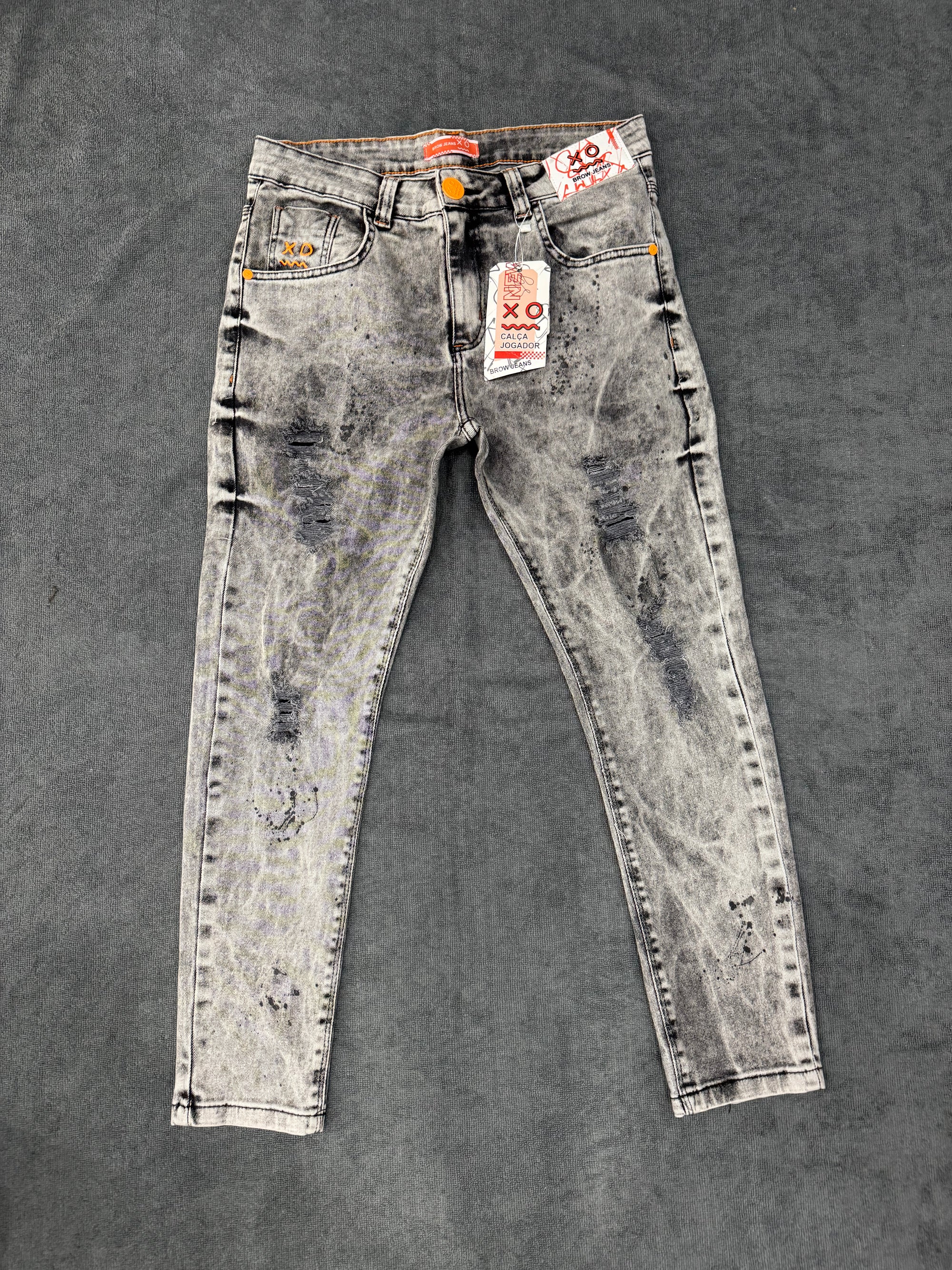 CALÇA BROW JEANS JOGADOR - CINZA