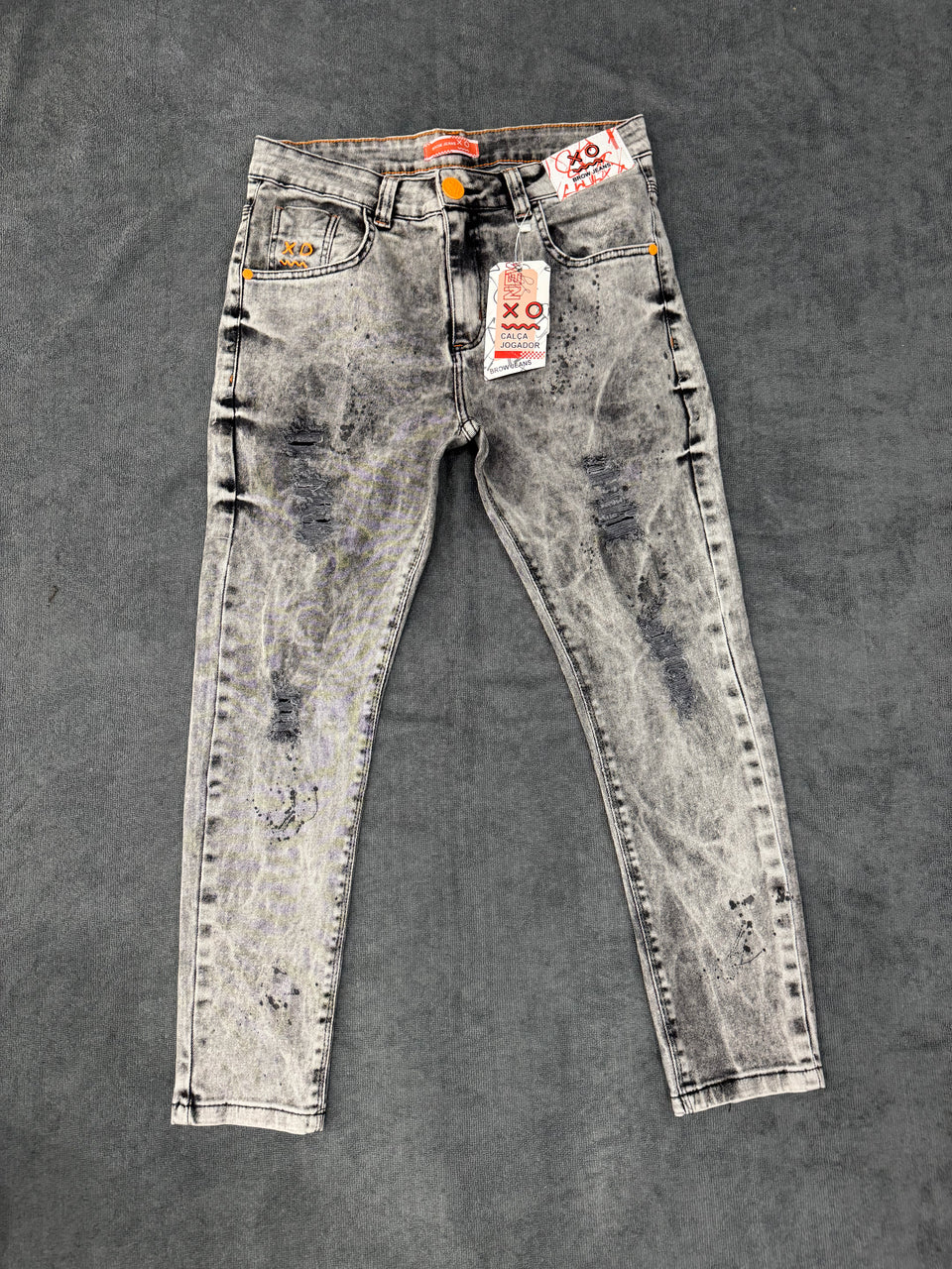 CALÇA BROW JEANS JOGADOR - CINZA