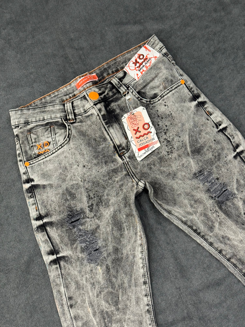 CALÇA BROW JEANS JOGADOR - CINZA