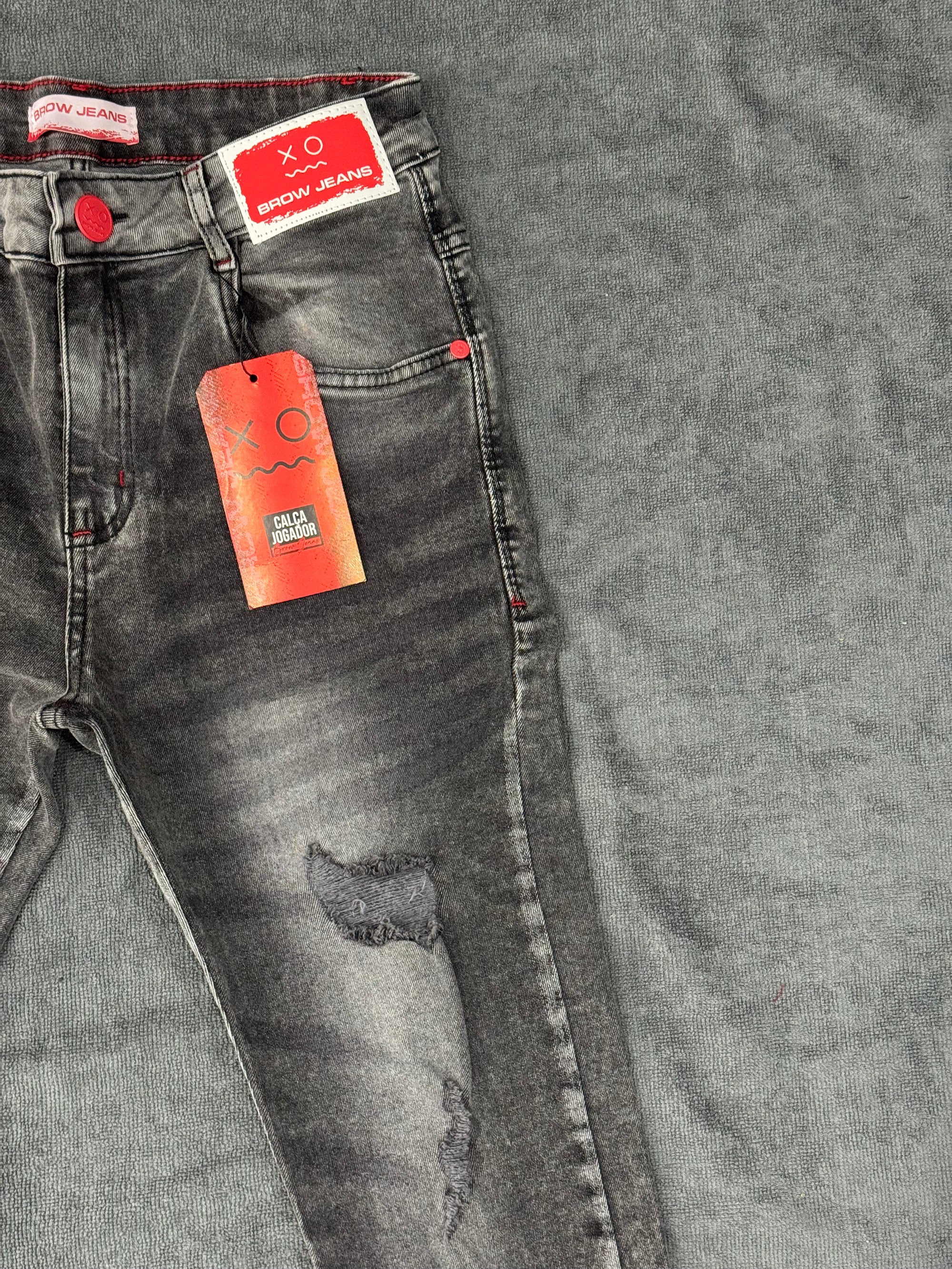 CALÇA BROW JEANS JOGADOR - CINZA ESCURO