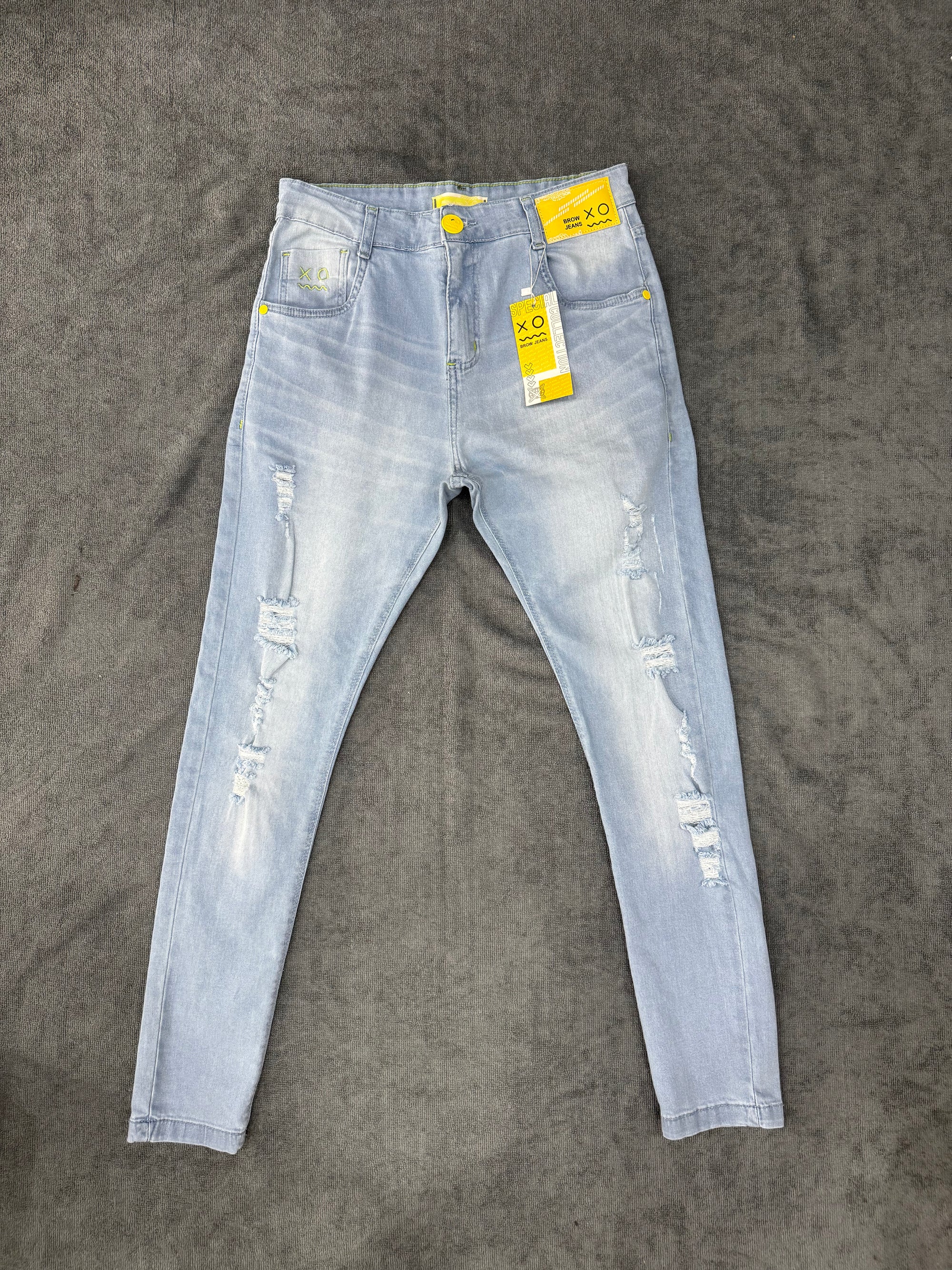 CALÇA BROW JEANS JOGADOR - AZUL CLARO