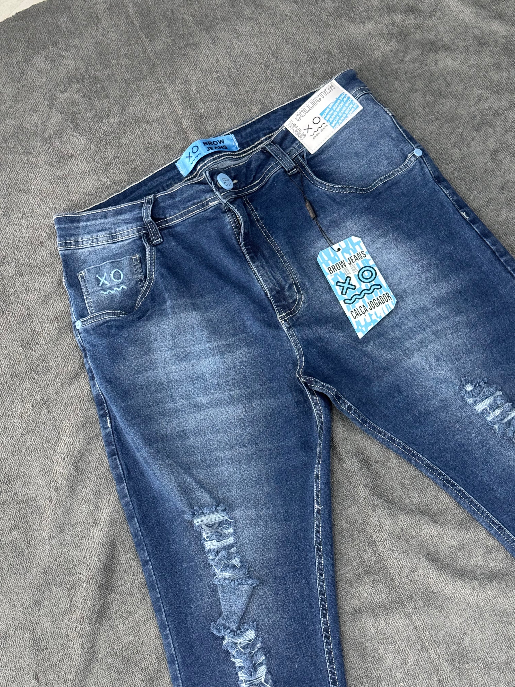 CALÇA BROW JEANS JOGADOR - AZUL