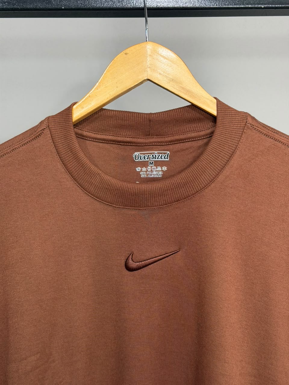 Camiseta Oversized NK Logo - Marrom