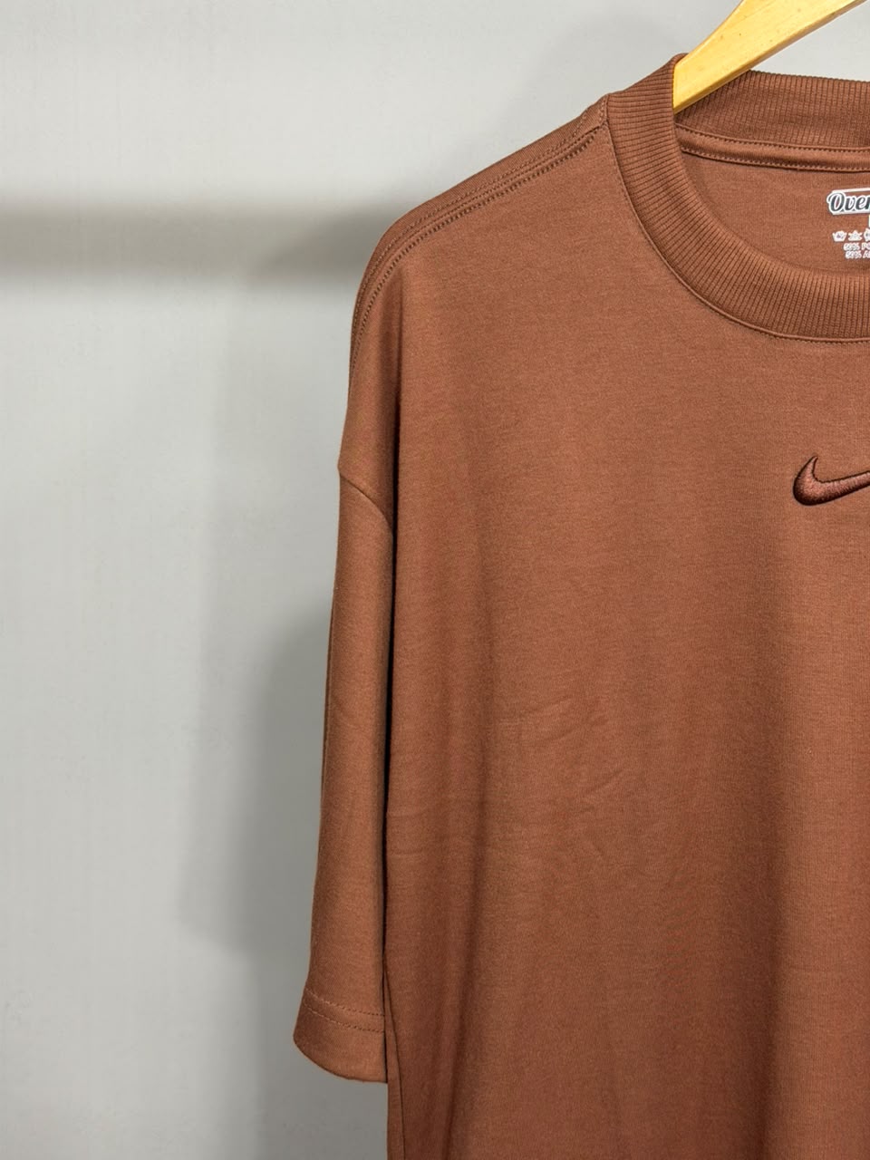Camiseta Oversized NK Logo - Marrom